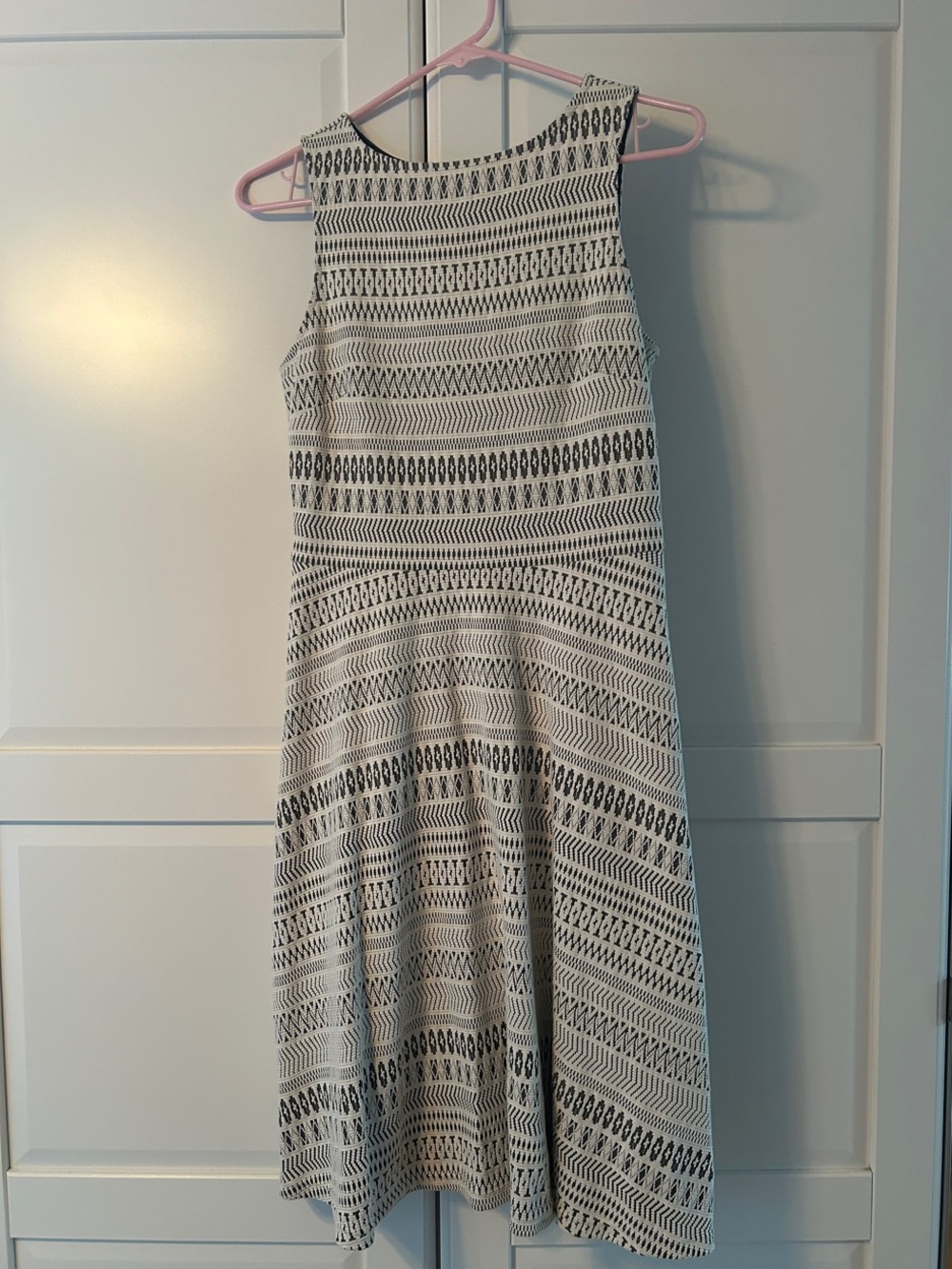 Banana Republic Ivory and Gray Sleeveless Dress